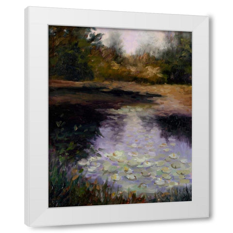 Oregon Water Lilies White Modern Wood Framed Art Print by Weber, Mary Jean