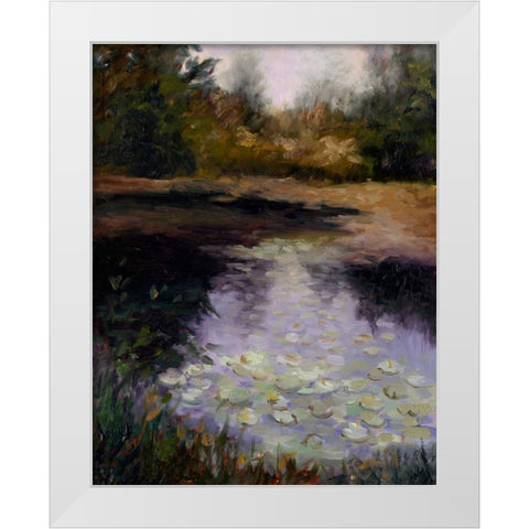 Oregon Water Lilies White Modern Wood Framed Art Print by Weber, Mary Jean