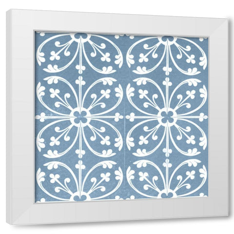 Chambray Tile VI White Modern Wood Framed Art Print by Vision Studio