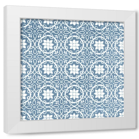 Chambray Tile VII White Modern Wood Framed Art Print by Vision Studio