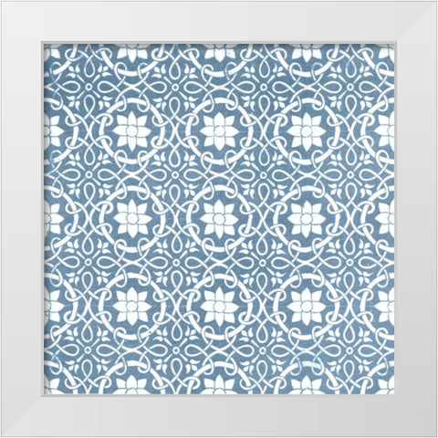 Chambray Tile VII White Modern Wood Framed Art Print by Vision Studio