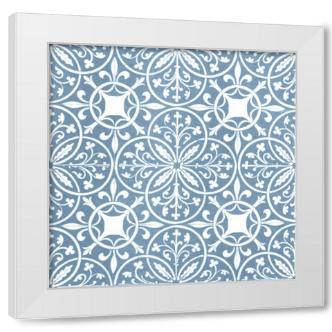 Chambray Tile IX White Modern Wood Framed Art Print by Vision Studio