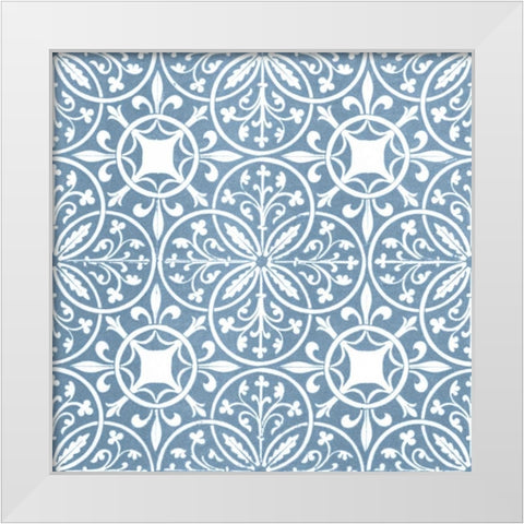 Chambray Tile IX White Modern Wood Framed Art Print by Vision Studio