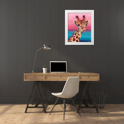 Sky High Giraffe I White Modern Wood Framed Art Print by Vitaletti, Carolee