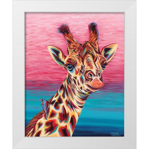 Sky High Giraffe I White Modern Wood Framed Art Print by Vitaletti, Carolee