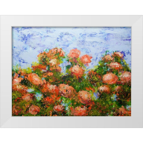 Red Ribbon Roses White Modern Wood Framed Art Print by Friedlander, Allan