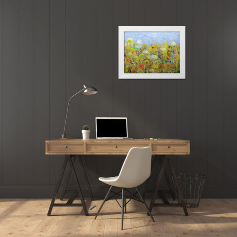 Dandelion Dust White Modern Wood Framed Art Print by Friedlander, Allan