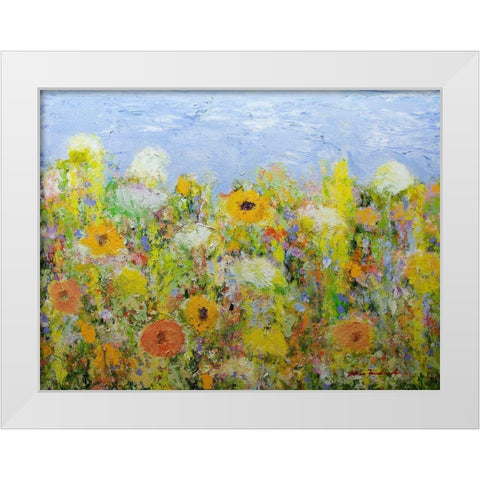 Dandelion Dust White Modern Wood Framed Art Print by Friedlander, Allan
