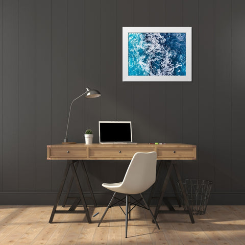 Turbulent Tasman Sea V White Modern Wood Framed Art Print by Bane, Eva