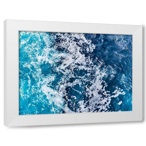 Turbulent Tasman Sea V White Modern Wood Framed Art Print by Bane, Eva
