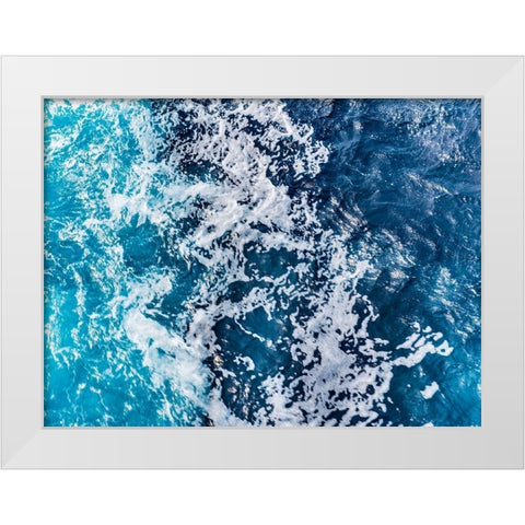 Turbulent Tasman Sea V White Modern Wood Framed Art Print by Bane, Eva