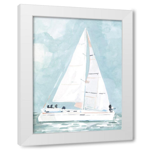 Soft Sailboat I White Modern Wood Framed Art Print by Scarvey, Emma