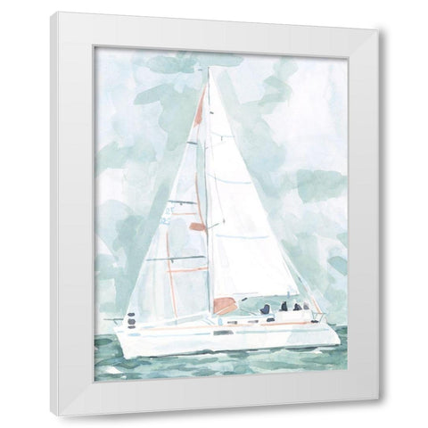 Soft Sailboat II White Modern Wood Framed Art Print by Scarvey, Emma