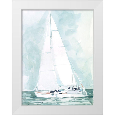 Soft Sailboat IV White Modern Wood Framed Art Print by Scarvey, Emma