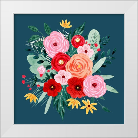 Sweet Hearts Bouquet I White Modern Wood Framed Art Print by Popp, Grace