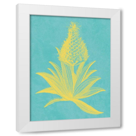 Pineapple Frais I White Modern Wood Framed Art Print by Vision Studio