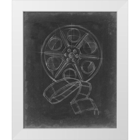 Film and Reel Blueprint I White Modern Wood Framed Art Print by Harper, Ethan