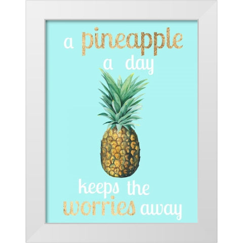 Pineapple Life I White Modern Wood Framed Art Print by Studio W