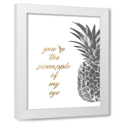 Pineapple Life III White Modern Wood Framed Art Print by Studio W