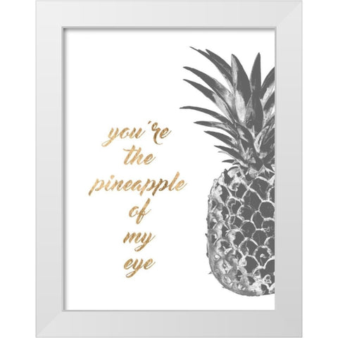 Pineapple Life III White Modern Wood Framed Art Print by Studio W