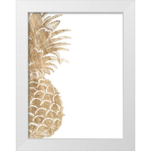 Pineapple Life V White Modern Wood Framed Art Print by Studio W