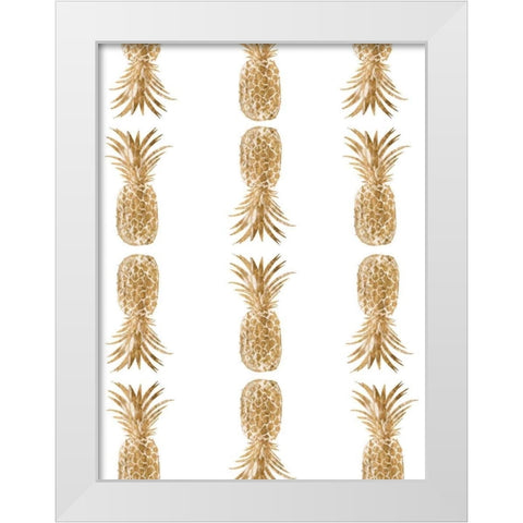 Pineapple Life VI White Modern Wood Framed Art Print by Studio W