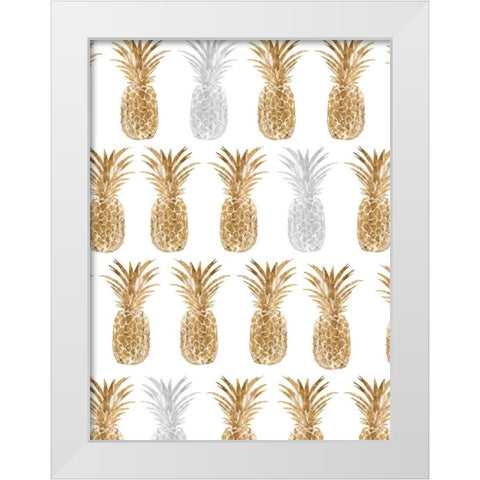 Pineapple Life VII White Modern Wood Framed Art Print by Studio W