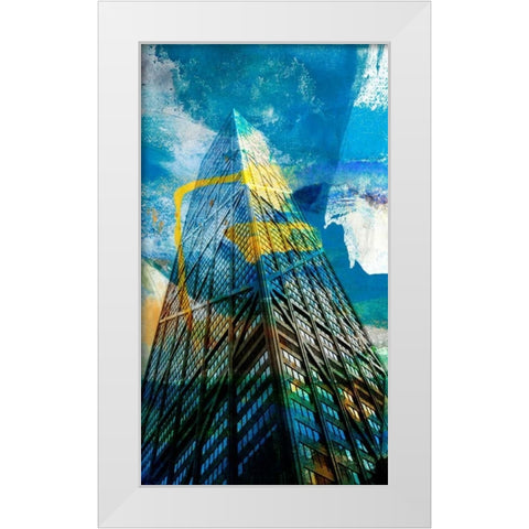 Hancock Building, Chicago White Modern Wood Framed Art Print by Jasper, Sisa