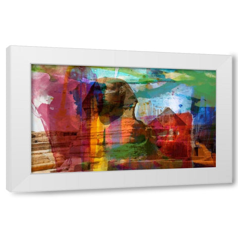 Pharaohs and Pyramids I White Modern Wood Framed Art Print by Jasper, Sisa