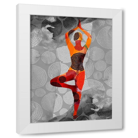 Yoga Pose I White Modern Wood Framed Art Print by Jasper, Sisa