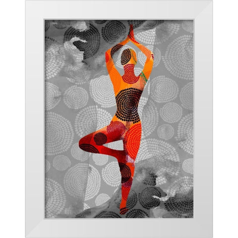 Yoga Pose I White Modern Wood Framed Art Print by Jasper, Sisa