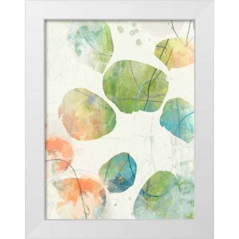 Color Motion III White Modern Wood Framed Art Print by Vess, June Erica