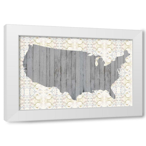 Flower Map IV White Modern Wood Framed Art Print by Goldberger, Jennifer