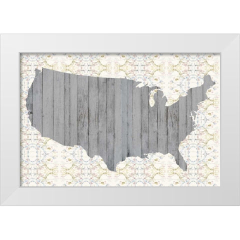 Flower Map IV White Modern Wood Framed Art Print by Goldberger, Jennifer