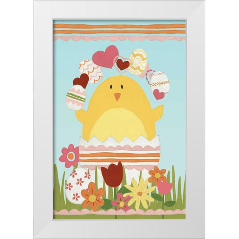 Easter Sweeties I White Modern Wood Framed Art Print by Vess, June Erica