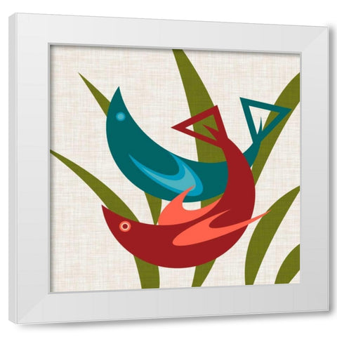 Avian Abstraction II White Modern Wood Framed Art Print by Chandler, Sharon