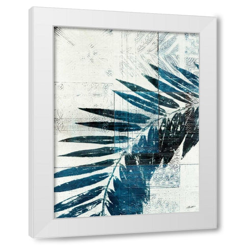 Palm Indigo II White Modern Wood Framed Art Print by Butler, John