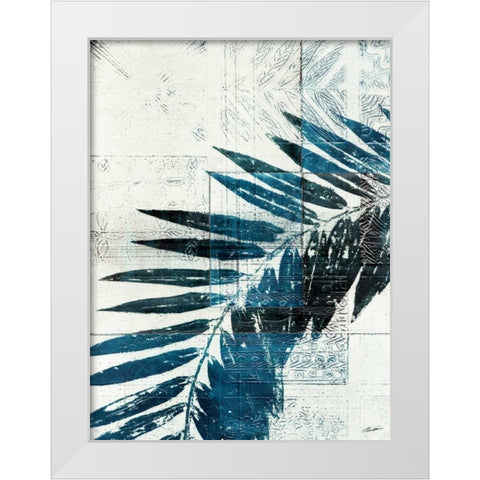 Palm Indigo II White Modern Wood Framed Art Print by Butler, John