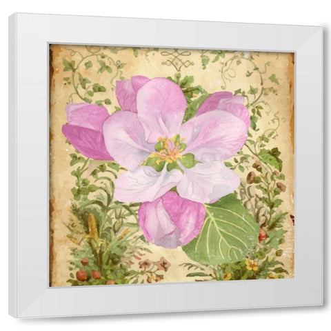 Vintage Apple Blossom II White Modern Wood Framed Art Print by Mark, Leslie