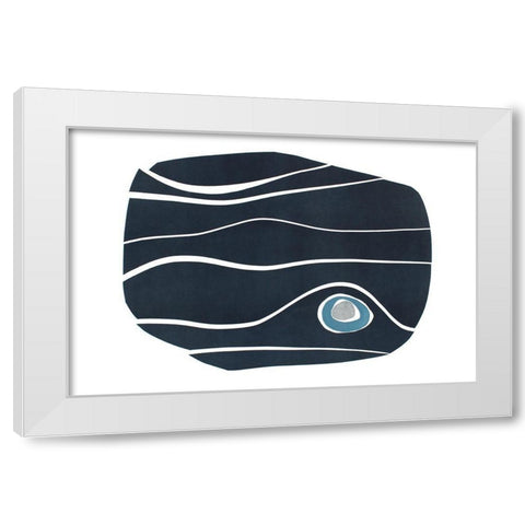 River Stones III White Modern Wood Framed Art Print by Delamater, Rob
