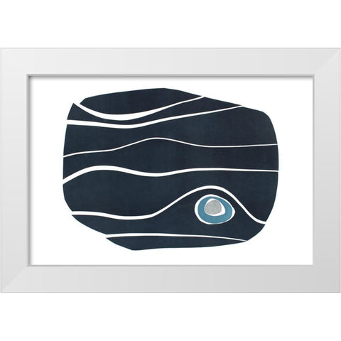 River Stones III White Modern Wood Framed Art Print by Delamater, Rob