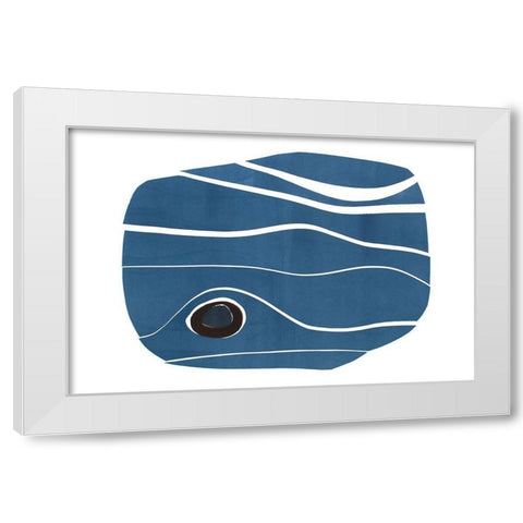 River Stones IV White Modern Wood Framed Art Print by Delamater, Rob