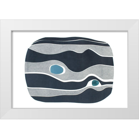 River Stones V White Modern Wood Framed Art Print by Delamater, Rob