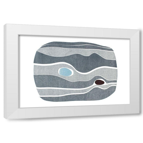River Stones VII White Modern Wood Framed Art Print by Delamater, Rob