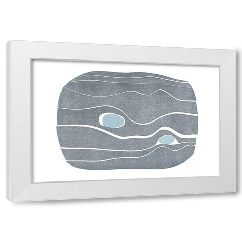 River Stones IX White Modern Wood Framed Art Print by Delamater, Rob