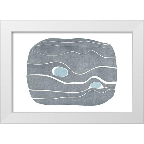 River Stones IX White Modern Wood Framed Art Print by Delamater, Rob