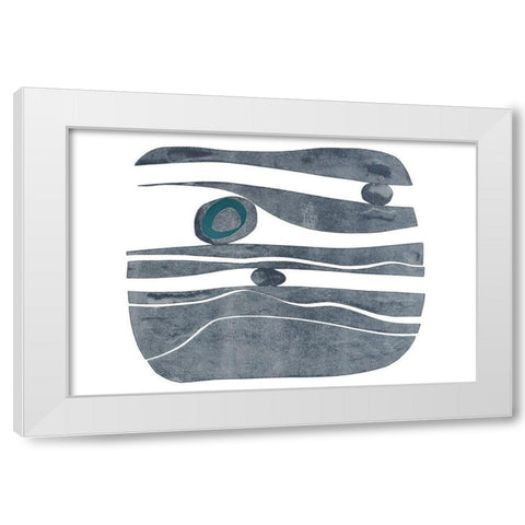 River Stones XI White Modern Wood Framed Art Print by Delamater, Rob
