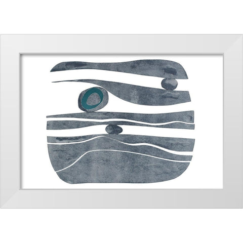 River Stones XI White Modern Wood Framed Art Print by Delamater, Rob
