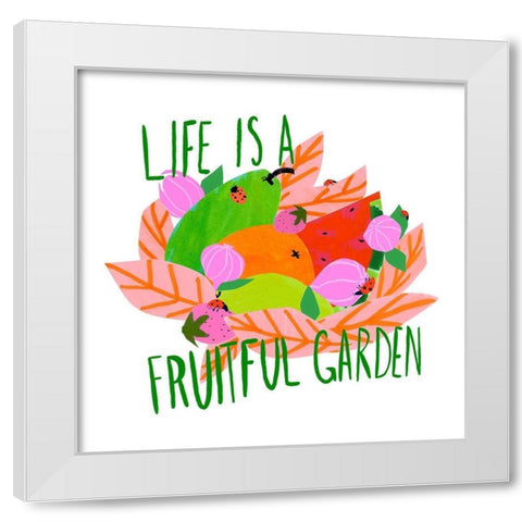 Fruitful Garden I White Modern Wood Framed Art Print by Blanckslate