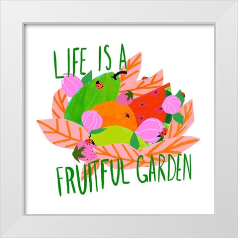 Fruitful Garden I White Modern Wood Framed Art Print by Blanckslate